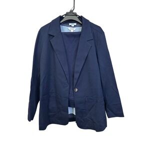 Nine West Croft & Barrow Women's XL Blazer Suit Set & Tank Top Set‎ Blue NWT